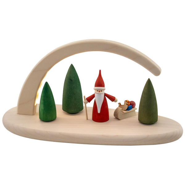 Seiffener Volkskunst eG - Lichterbogen natur LED beleuchtet Weihnachtswichtel 13 cm