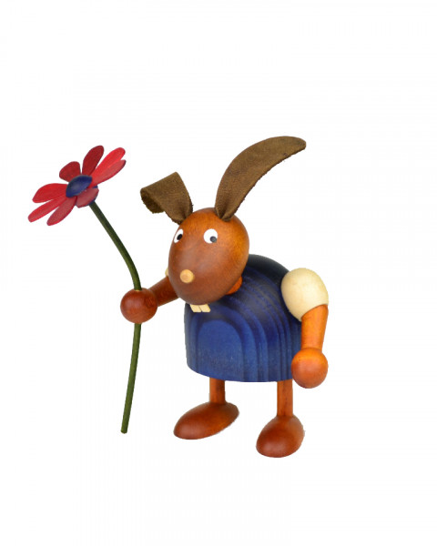 Drechslerei Martin - Hase mit Blume blau, klein