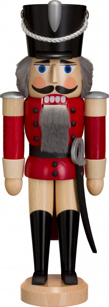 Seiffener Volkskunst eG - Nussknacker Husar Esche lasiert rot 28 cm