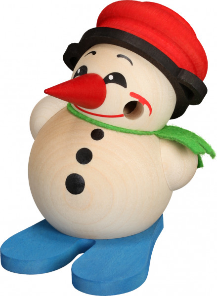 Seiffener Volkskunst eG - Kugelräucherfigur klein Cool Man mit Ski & Topf 9 cm