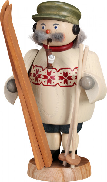 Seiffener Volkskunst eG - Räuchermännchen Skifahrer 19 cm