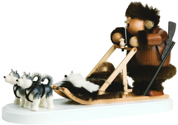 KWO - Räuchermann Eskimo mit Hundeschlitten