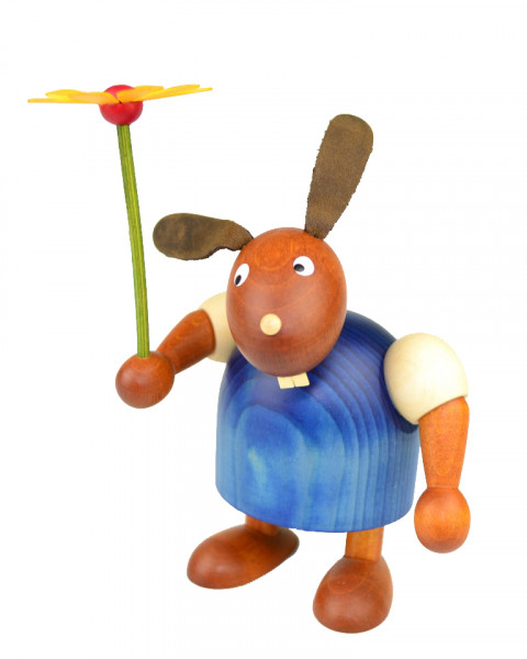 Drechslerei Martin - Hase mit Blume blau