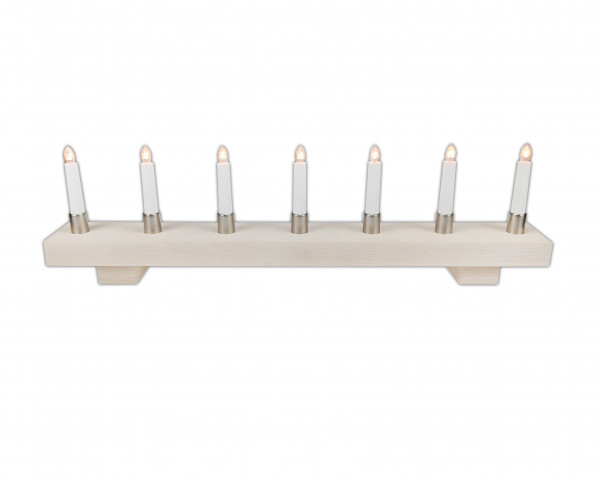 Scholz Präsent - Fensterbank &#039;MASSIV&#039; elekrtisch beleuchtet mit Kerzen, modern Farbton weiß vintage