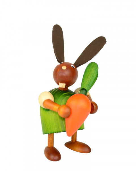 Drechslerei Martin - Hase mit Möhre grün, klein