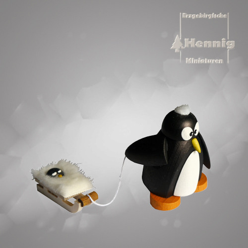 Hennig Figuren - Pinguin mit Babyschlitten