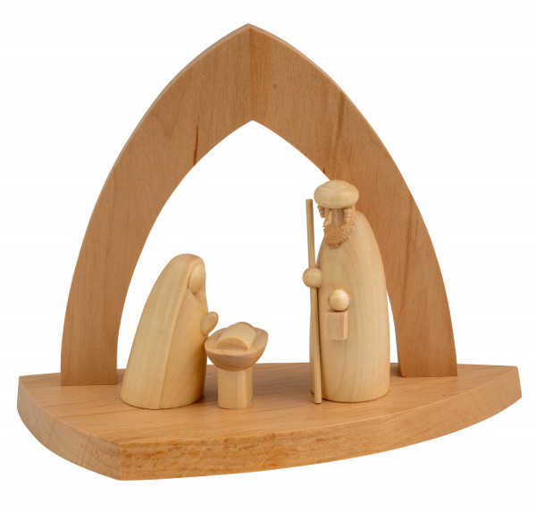 Schalling - Bogenkrippe natur mit Heiliger Familie