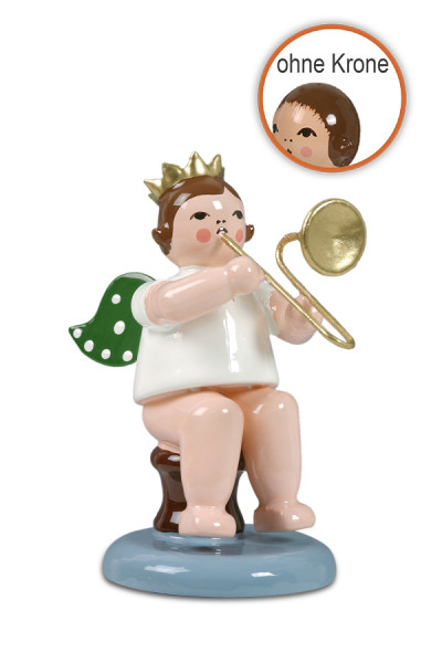 Ellmann - Engel sitzend mit Posaune ohne Krone