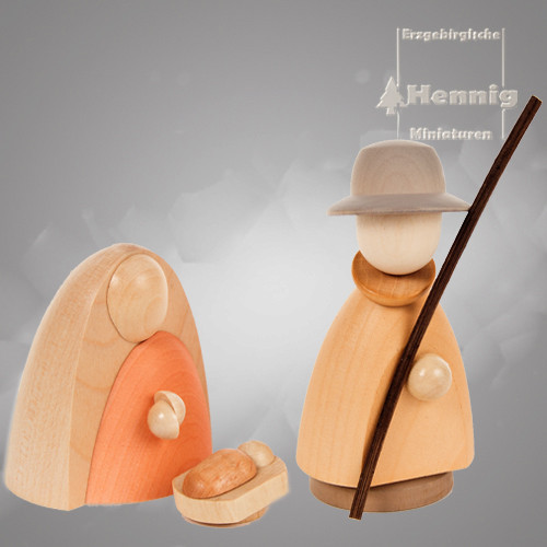 Hennig Figuren - Heilige Familie modern groß farbig lasiert