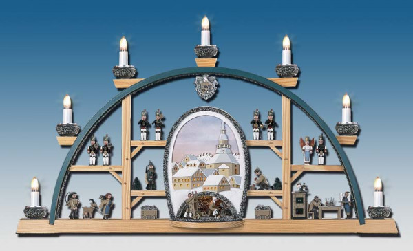 Klaus Kolbe - Schwibbogen Seiffen Höhle braunes Bild