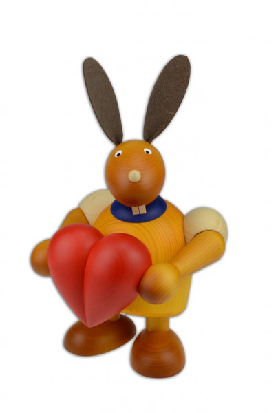 Drechslerei Martin - Hase mit Herz gelb groß maxi