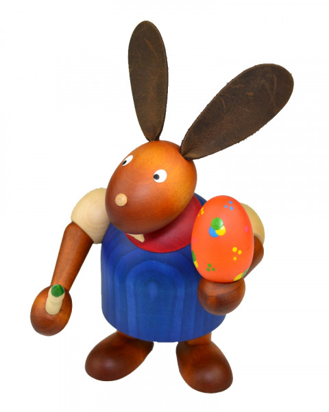 Drechslerei Martin - Hase mit Pinsel &amp; Ei blau, groß