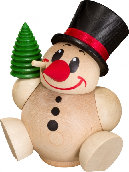 Seiffener Volkskunst eG - Kugelräucherfigur Cool-Man mit Baum 11 cm