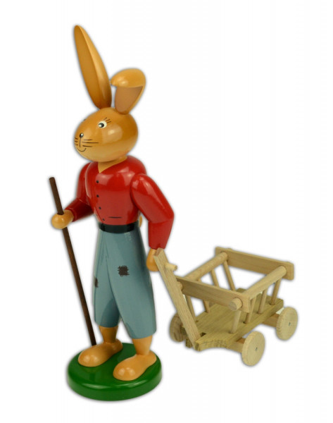 Gahlenz - Osterhase mit Handwagen, 25 cm