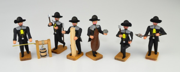 Walter Werner - Bergleute vor Ort - 6 Bergleute mit Haspel