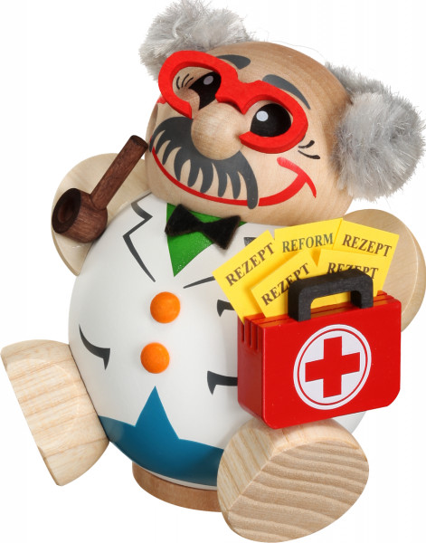 Seiffener Volkskunst eG - Kugelräucherfigur Arzt 10 cm