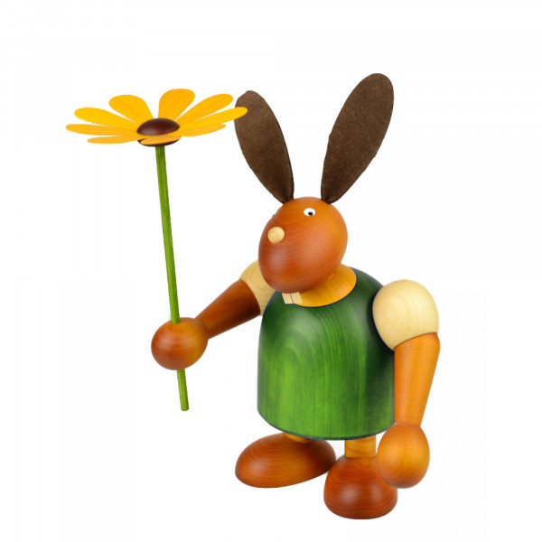 Drechslerei Martin - Hase mit Blume grün, groß maxi