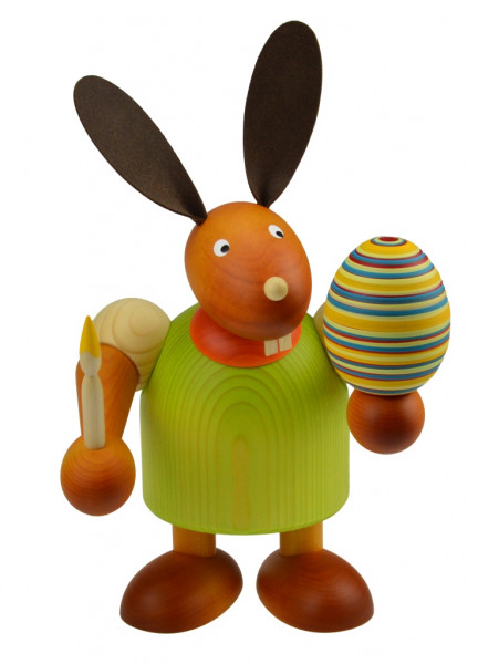 Drechslerei Martin - Hase mit Pinsel &amp; Ei grün, groß maxi