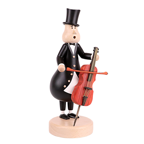 KuK Holzdesign - Räuchermännchen Cellist Johann 25 cm