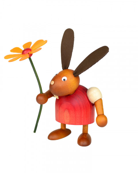 Drechslerei Martin - Hase mit Blume rot, klein