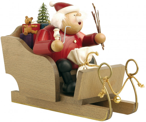 KWO - Räuchermann Weihnachtsmann mit Schlitten