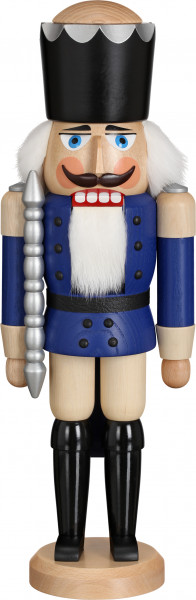 Seiffener Volkskunst eG - Nussknacker König Esche lasiert blau 39 cm