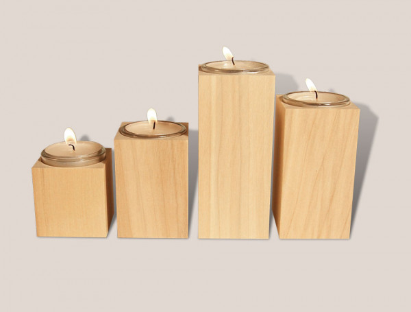 Rauta Edition FG - Teelichtleuchter 4er Set helles Holz