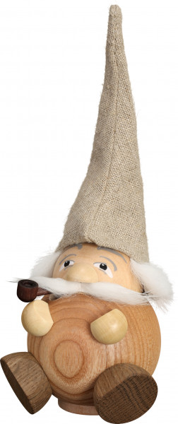 Seiffener Volkskunst eG - Kugelräucherfigur Waldzwerg natur 19 cm