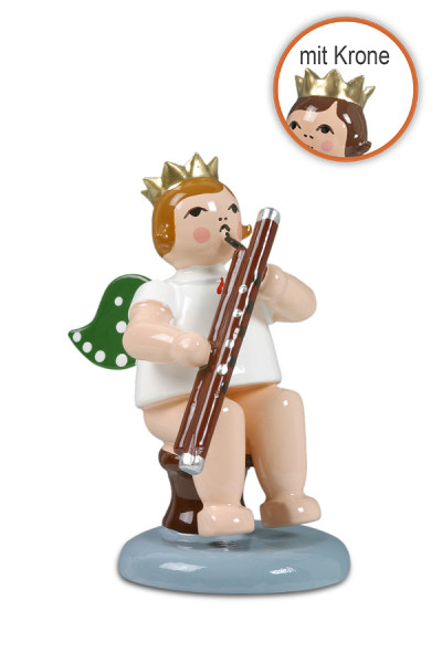 Ellmann - Engel sitzend mit Fagott mit Krone