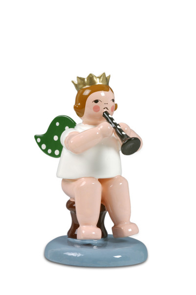 Ellmann - Engel sitzend mit Flöte ohne Krone