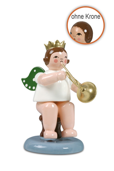 Ellmann - Engel sitzend mit Waldhorn ohne Krone
