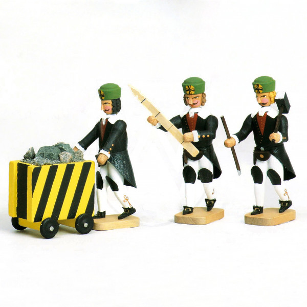 Walter Werner - Förderleute mit Hunt, Messlate, Meisel und Hammer