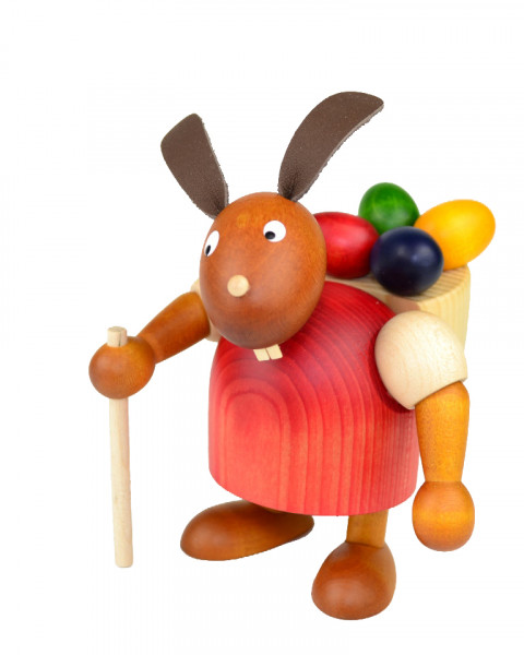 Drechslerei Martin - Hase mit Eierkiepe rot