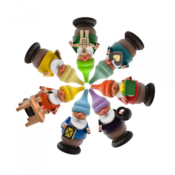 Spielwarenmacher Günther - Komplettsatz Zwerge (7) 6 cm
