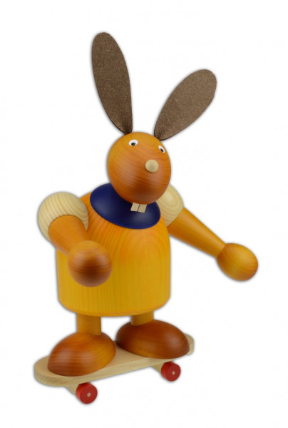 Drechslerei Martin - Hase auf Skateboard gelb, groß maxi