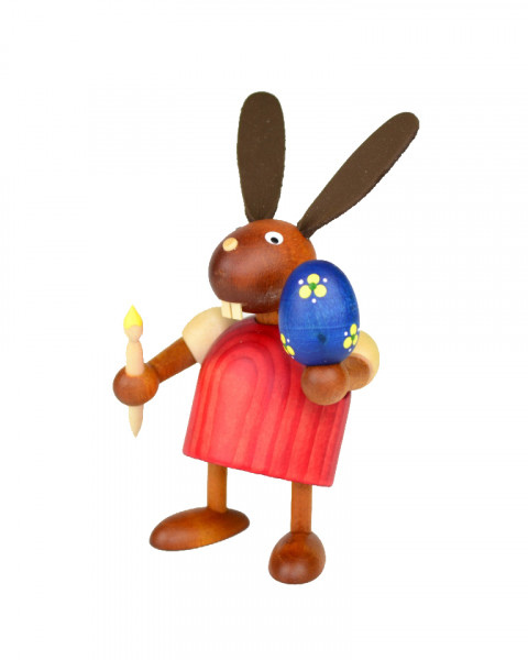 Drechslerei Martin - Hase mit Pinsel und Ei rot, klein