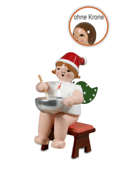 Ellmann - Weihnachtsengel sitzend mit Teigschüssel ohne Krone