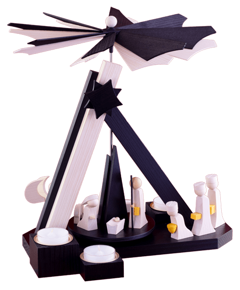 Ulmik - MODERN LINE Pyramide Weihnachtsgeschichte Schwarz-Weiß