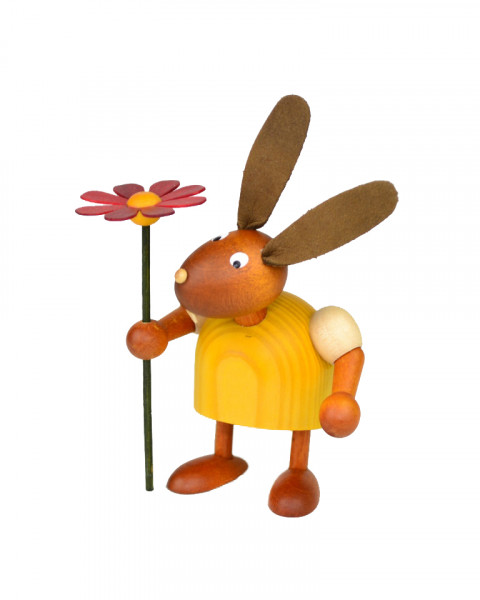 Drechslerei Martin - Hase mit Blume gelb