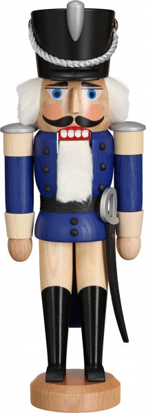 Seiffener Volkskunst eG - Nussknacker Husar Esche lasiert blau 28 cm