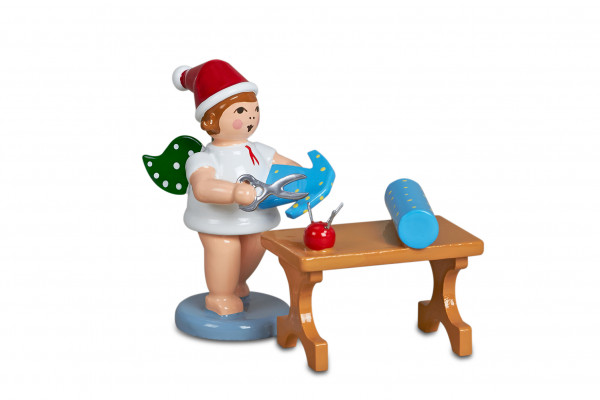 Ellmann - Weihnachtsengel mit Schere und Schneidertisch ohne Krone