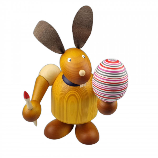 Drechslerei Martin - Hase mit Pinsel &amp; Ei gelb, groß maxi