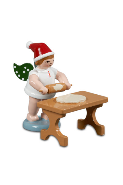 Ellmann - Weihnachtsengel mit Teigrolle am Tisch mit Mütze