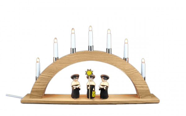 Scholz Präsent - Schwibbogen &quot;MASSIV&quot; modern mit Kurrendefiguren