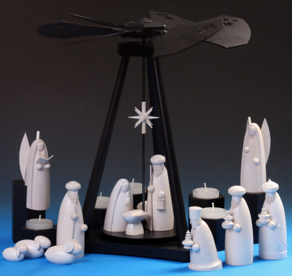 Schalling - Black Delta Pyramide -Heilige Nacht- mit Krippenfiguren