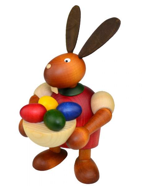 Drechslerei Martin - Hase mit Osternest rot, groß