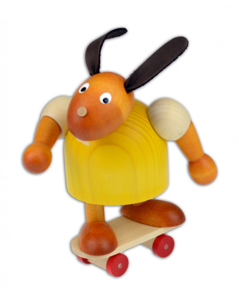 Drechslerei Martin - Hase mit Skateboard gelb