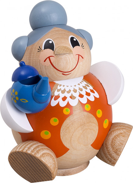 Seiffener Volkskunst eG - Kugelräucherfigur Oma Lustig 11 cm