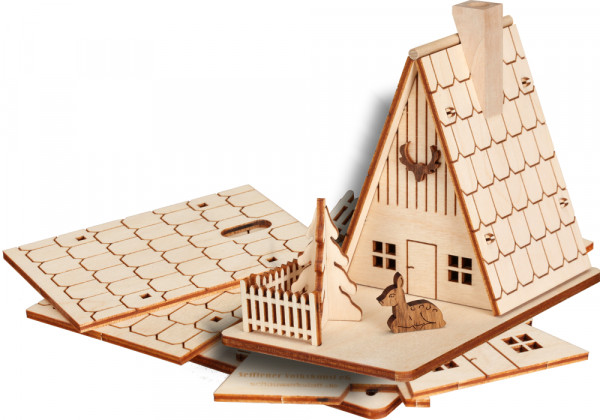 Seiffener Volkskunst eG - Bastelset Räucherhaus Forsthaus 11 cm