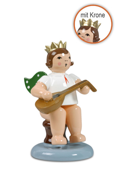 Ellmann - Engel sitzend mit Laute mit Krone